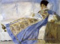 madame monet die auf Sofa Pierre Auguste Renoir